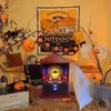 Lampe d'ambiance de décoration dynamique de musique d'Halloween, crâne brisé Halloween LED son dynamique d'horreur peut être utilisé comme lampe indicateur, lampe d'ambiance