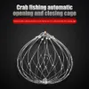 Fishing Accessories 6/20 Wire Casting Fishing Net Crayfish Catcher Crab Cage Stainless Steel Network Collapsible Automatic Fishing Crab Trap Nets 231017