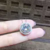 Enorme ciondolo con diamante moissanite da 5 ct, vero argento sterling 925, collana con pendenti per matrimonio, festa, per le donne, gioielleria raffinata, regalo259Z