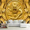 Duvar kağıtları Çin kabartmalı altın ejderha özel duvar kağıdı oturma odası ev dekor duvar 3D po duvar kağıt yatak odası papel de parede yatak odası