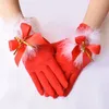 Fem fingrar handskar jultomten festliga handskar vit päls fancy klänning party kort röda jultomtenhandskar fancy klänning juldräkt tillbehör 231017