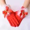 Five Fingers Gloves Santa Claus Festive Gloves White Fur Fancy Dress Party Short Red Santa Gloves Fancy Dress Christmas Costume Accessory 231017