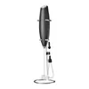 Electronic Milk Frother Handheld for Coffee with Stand, Electric whisk Drink Mixer Mini Foamer for Cappuccino, Frappe, Matcha, Hot Chocolate, Silver/Black