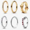 2023 Novos anéis de casamento para mulheres jóias de grife lindas namorada presente de alta qualidade diamantes banhados a ouro Diy Fit Pandoras Thrones Crown Ring com caixa