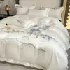 Bedding sets 2023 Chinese Style Landscape Embroidery Luxury Set Smooth Duvet Cover Soft Quilt Bed Sheet Pillowcases 231017