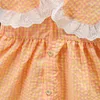 Robes de fille 2023 infantile enfant en bas âge enfants bébé filles robe à carreaux princesse fête sans manches vêtements d'été tenues