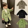 Manteau printemps automne garçons vestes enfant fille laine double boutonnage bébé trench-coat revers enfants vêtements d'extérieur hiver laine pardessus 231017