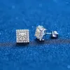 Studörhängen Princess Cut Moissanite 2CT4CT Studs 925 Sterling Silver Lab Diamond GRA Pass Luxury Jewelry for Gift