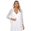 Vestes pour femmes Femmes Voir à travers la mousseline de soie Asymétrique Hem Cardigan Veste à manches longues Légère Ouverte Couverture avant Ups Bolero Tops