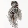 Scarves Wool Cashmere Scarf Women Fashion Natural Fabric High Quality Gray Printed Big Size Shawl Winter