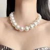 Halsband Luxus Große Imitation Perlen Halskette Für Frauen Französisch Retro Trending Collares De Moda 2023 Mujer Collier Ras Cou