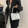 Evening Bags Female Black Tote Bag Fashion Color Rhinestone Mini Square Handbag Y2k Style Small Shoulder Crossbody Women's