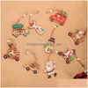 Kerstversiering Decoratieve Producten Cartoon Kerstman Combinatie Hanger Houten Auto Boom Accessoires Drop Delivery Home Gar Dhoyy