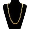 Gold Rope Chain For Men Fashion Hip Hop Necklace Jewelry 30inch Thick Link Chains263o