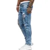 Herren Jeans Skinny Jeans Herren Slim Hochwertige Stretch Ripped Bleistifthose Klassisch Blau Modehose Herren Plus Size S-3XL 231013