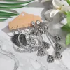 Baumeln Ohrringe Boho Ethnische Silber Farbe Lange Quaste Tropfen Ohrring Set Jhumka Femmes Vintage Große Runde Perlen Hängen Schmuck