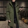 Men's Jackets Korean Down Cotton Jacket Winter Lengthened Cotton Coat Men's Medium-length Knee Thickened Hooded Cotton Clothing 231016