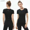 Dames Trainingspakken Lu Met Nieuwe Yogakleding Dames Strakke Yoga Oefening Top Korte Mouw Luxe Kleding WomenL231017