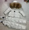 Para baixo casaco ganso para baixo crianças jaquetas para meninas saia branca hem real pele de guaxinim outerwear e casacos roupas de inverno para o bebê 0-12 anos 231016