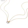 Pendant Necklaces eManco 316L Stainless Steel two-color pendant Necklaces For Women Chokers Trend Fashion Festival Party Gift JewelryL231017