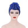 Roupas étnicas Último laço de cetim babados turbante quimio boné para mulheres plissado africano cabeça envoltório casamento bonnet nigéria headties turbante