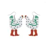 Dangle Oorbellen Funky Kip Acryl Haan Boerderij Dieren Cadeau JEWELRI VOOR VROUW handgeschilderde Rode Laarzen Coop