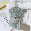 GRA -certifierad pass diamanttestare 2.5 "Blue Mix White Moissanite Diamond Hip Hop Iced Out Jesus Pendant