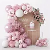 Other Event Party Supplies Pink White Balloons Garland Kit Girl First Birthday Party Decor Baby Shower Chrome Pink Ballons Party Decoration 231017