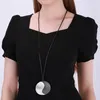 Choker Amorcome Tai Chi Yin Yang Lange Touw Ketting Ketting Voor Mannen Vrouwen Contrast Ronde Hanger Kettingen Mode Koppels Sieraden