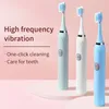 Toothbrush Electric with Battery for Adult Soft Bristle Waterproof Oral Hygiene Teeth Whitening Replacement Brush Heads Set 231017