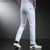 Men's Jeans 7 Styles 2022 New Men's White Slim Jeans Advanced Stretch Skinny Jeans Embroidery Decoration Denim Trousers Brand ClothesL231017