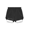 Herren-Shorts, Jogger, Sommer, Sport, Fitness, 2-in-1, Doppel-Fitnessstudio, Lauftraining, schnell trocknend, atmungsaktiv, dehnbar