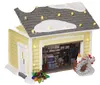 Dekoracje świąteczne Jasno oświetlone budynek świąteczny Święty Mikołaj Claus Can House Village Holiday Garage Dekoracja Griswold Villa Home Desktop Figurines 2024