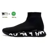 Tasarımcı Botlar Çorap Ayakkabı Konforu Tek Nefes Alabilir Erkekler Kadın Platformu Hommes Mesh Trainer Black Glitter Örme Üçlü Siyah Beyaz Jooging Yürüyüş Spor ayakkabıları