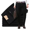 Mäns jeans idopy Autumn Winter Men's Thick Warm Corduroy Pants Fleece Trousers Male Casual Business Style Long Jeans Men 231017