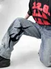 Herrenjeans 2024 EAT Trendy Brand Wash bestickte Jeans für Herren mit geraden Ärmeln, locker und vielseitig 2023 Frühling und Herbst Street PantsL231017