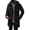 Parkas de plumón para hombre Abrigo de invierno Abrigos cálidos de longitud media con capucha Chaqueta de algodón informal Ropa Chaquetas negras Jaqueta Inverno Masculina Zm 231017