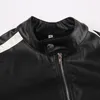 Chaquetas de mujer 2023 Y2k Rayas PU Cuero Cremallera Negro Punk Moda Gótica Abrigo Streetwear Vintage Otoño Invierno Harajuku Outwear