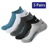 Men's Socks 5 Pairs Summer Men Cotton Breathable Mesh Thin Sports Boat Sweat-absorbing Deodorization Low Cut Casual Short