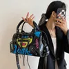 Cross Body Punk Rock Women's Bag 2023 Gothic Graffiti Shoulder Bag Messenger Bag Hot Harajuku Crossbody Tote Purse Handbagssstylisheendibags