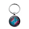 Keychains WG 1pc Universe Nebula Time Gem&stone Keychain Keyrings Pendant Metal Glass Ball Keyring Accessories For Women Jewelry