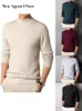 Heren Truien Pullovers Mock Hals Kasjmier Trui Winterkleding Dun Hemd Kleding Effen Lange Mouw Gebreid Voor Mannen 231016