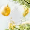 Sublimation Wind Spinner Arbre de Noël Sublimat Peinture en métal 9,8 * 8,4 pouces Ornement en métal vierge Double côtés Blancs sublimés DIY Décoration de Noël pour la maison