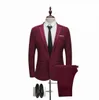 Marque hommes costume mode solide costume décontracté coupe ajustée 2 pièces hommes costumes de mariage vestes mâle grande taille 3XL4082477