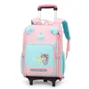 School Bags Wheeled Bag For Boy 6-15 Years Girls Trolley Wheels Lunch Rolling Backpack S Kids