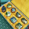 Boîte à bijoux cloisonnée chinoise ancienne de pékin, boîte à bijoux en cuivre émaillé, 1 ensemble 8PCS306L