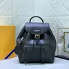 Mochila de diseñador para mujer, bolso de mujer, mochila, billetera de lona, bolso para mujer y niña con letras de flores, código de serie, famoso de lujo