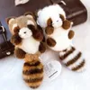 Plush Keychains Mini cute plush toy raccoon hanging pendant couple phone pendant doll gift keychain car home decoration ornaments 231016