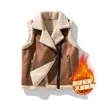 Gilets pour hommes fermeture éclair Oblique gilet épais automne et hiver velours de peau de cerf