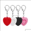 Keychains Lanyards Keychains Fashion Accessories Design Keychain Self Defense Heart Alarms Shape Alarm With Led Light Drop Delivery Dhelb